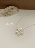 925 Silver Daisy Snake Chain Necklace Vacation Jewelry Accessory