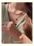 925 Silver Pea Pearl Bead Necklace Daily Vacation Jewelry