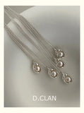 925 Silver Pea Pearl Bead Necklace Daily Vacation Jewelry