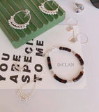Coconut Shell Beads Silver Bracelet Unique Bohemia Stack Fine Jewelry
