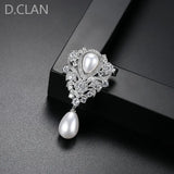 Zircon Big Pearl Brooch Wedding Party Birthday Gift