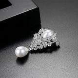 Zircon Big Pearl Brooch Wedding Party Birthday Gift
