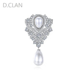 Zircon Big Pearl Brooch Wedding Party Birthday Gift