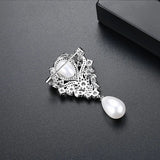 Zircon Big Pearl Brooch Wedding Party Birthday Gift