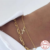 Cross Bracelet Pendant 925 Silver Fine Jewelry Gift for Women