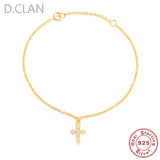 Cross Bracelet Pendant 925 Silver Fine Jewelry Gift for Women