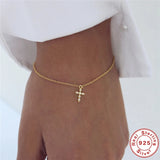 Cross Bracelet Pendant 925 Silver Fine Jewelry Gift for Women