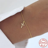 Cross Bracelet Pendant 925 Silver Fine Jewelry Gift for Women