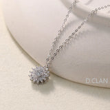 D.CLAN 100% Silver Rotating Sun Flower Daisy Necklace