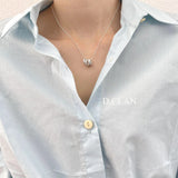 Three Hoop Zircon Pendant Stack Necklace