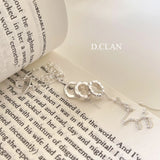 Three Hoop Zircon Pendant Stack Necklace