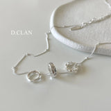Three Hoop Zircon Pendant Stack Necklace