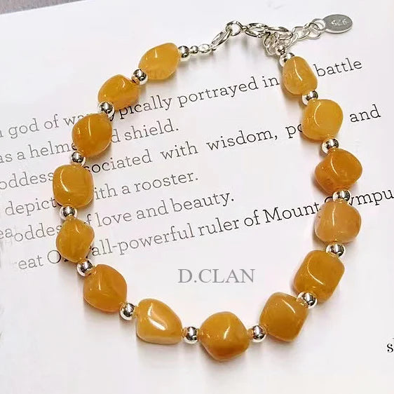 Aragonite Crystal Bead 925 Silver Bracelet Jewelry Gift Women