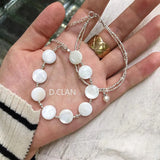 Natural Shell Beads 925 Silver Tube Bracelet Bohemia Ethic Stack Fine Jewelry