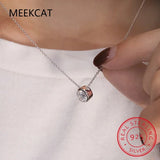 D Moissanite Bezel Stud Earrings Pendant Necklace Set