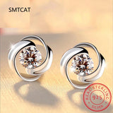 D Moissanite Diamond Jewelry Set 925 Sterling Silver Wedding Earrings Necklace