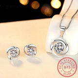 D Moissanite Diamond Jewelry Set 925 Sterling Silver Wedding Earrings Necklace
