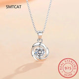 D Moissanite Diamond Jewelry Set 925 Sterling Silver Wedding Earrings Necklace