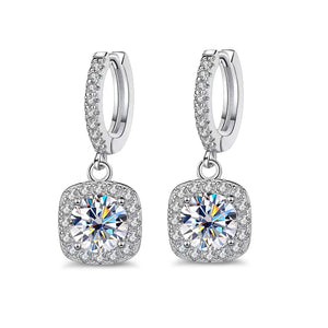 D Moissanite Earring 925 Sterling Silver Plated for Women Wedding