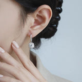 D Moissanite Earring 925 Sterling Silver Plated for Women Wedding