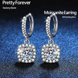 D Moissanite Earring 925 Sterling Silver Plated for Women Wedding