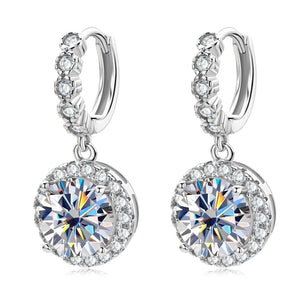 3ct Moissanite Earrings Huggie 925 Silver 1ct Hoop Drop Dangle Original Gemstone