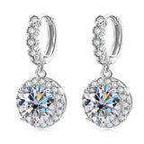 3ct Moissanite Earrings Huggie 925 Silver 1ct Hoop Drop Dangle Original Gemstone
