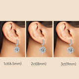 3ct Moissanite Earrings Huggie 925 Silver 1ct Hoop Drop Dangle Original Gemstone
