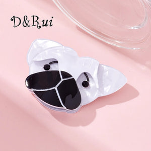 D&Rui Cartoon Dog Brooches Acrylic Animal Lapel Pins Clothing Jewelry