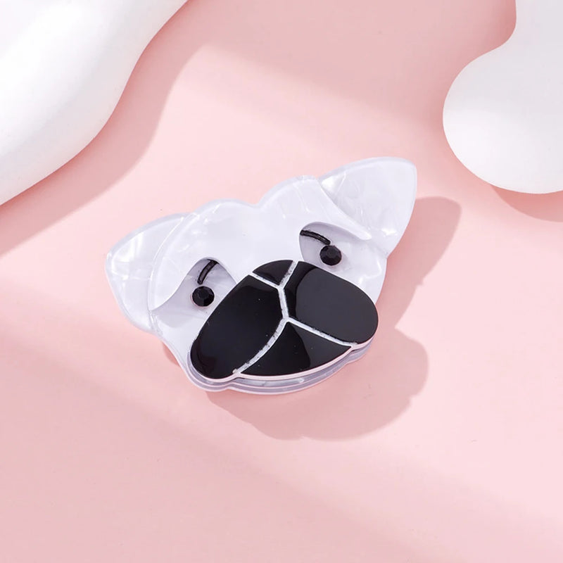 D&Rui Cartoon Dog Brooches Acrylic Animal Lapel Pins Clothing Jewelry