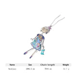 Bow Girl Doll Necklaces Woman Floral Dress Pendant Necklace Women Gift