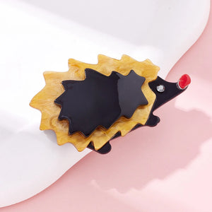 Cute Hedgehog Brooch Acrylic Animal Jewelry for Women
