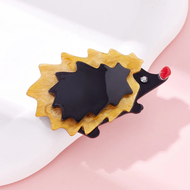 Cute Hedgehog Brooch Acrylic Animal Jewelry for Women