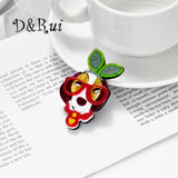 D&Rui Dog Brooch Acrylic Animal Lapel Pin Glasses Minimalist