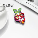 D&Rui Dog Brooch Acrylic Animal Lapel Pin Glasses Minimalist