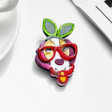D&Rui Dog Brooch Acrylic Animal Lapel Pin Glasses Minimalist