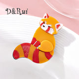 Yellow Little Raccoon Brooches Acrylic Lapel Pins Clothing Accessories Badges