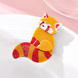Yellow Little Raccoon Brooches Acrylic Lapel Pins Clothing Accessories Badges