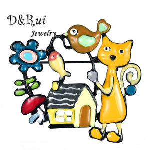 Charm Cat Brooches for Women Large Animal Brooch Pin Boy Gift