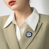 Enamel Flower Big Brooch for Woman Women Coat Year Alloy Pin