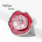 Enamel Flower Big Brooch for Woman Women Coat Year Alloy Pin