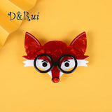 Fox Brooches Acrylic Animal Lapel Pins Women's Brooch