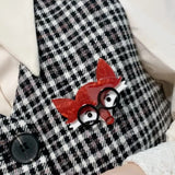 Fox Brooches Acrylic Animal Lapel Pins Women's Brooch