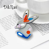 D&Rui Acrylic Bunny Brooches Clothing Jewelry Accessories Badges on Backpack