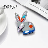 D&Rui Acrylic Bunny Brooches Clothing Jewelry Accessories Badges on Backpack