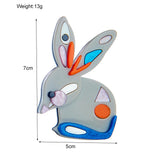 D&Rui Acrylic Bunny Brooches Clothing Jewelry Accessories Badges on Backpack