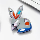 D&Rui Acrylic Bunny Brooches Clothing Jewelry Accessories Badges on Backpack