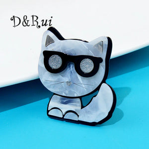 D&Rui Kitten Brooches Animal Acrylic Backpack Jewelry