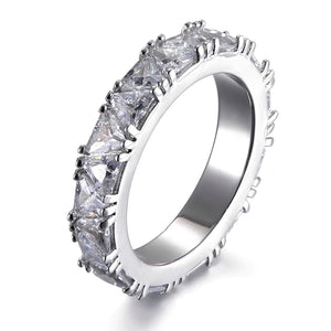 CZ Engagement Rings for Women Men Wedding Silver Tension Setting