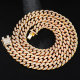 13mm Cuban Link Chain For Men Iced Out Bling Cuban Chain Rhinestone
